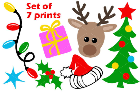 Bundle Christmas Tree Deer Gift Lights: A Versatile Graphics Asset