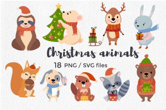 Christmas Animals Clipart: A Charming Graphics and Illustrations Bundle