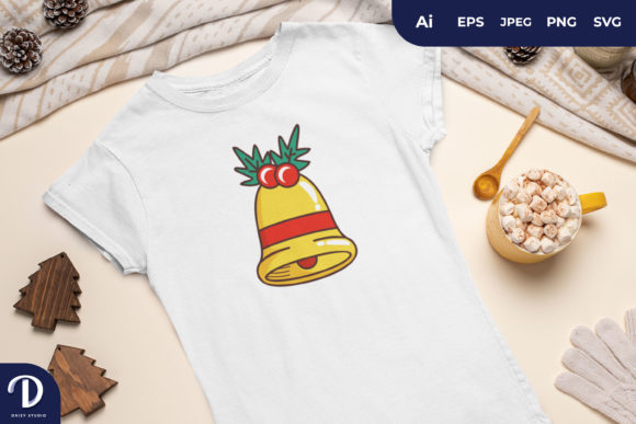 Christmas Bell Illustration for Embroidery