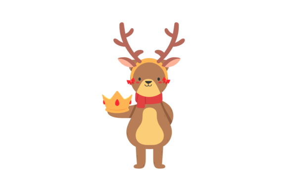 Christmas Deer Cartoon Children Svg: A Festive Graphics Addition
