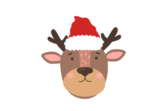 Christmas Hat and Animal Head Deer: Festive Graphics for Crafters