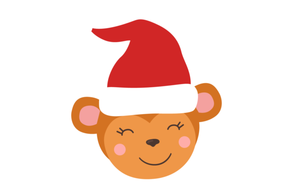 Christmas Hat and Animal Head Monkey Svg: A Versatile Graphics Asset