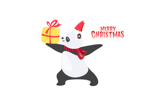 Christmas Illustration Happy Panda: A Festive Graphics Gem