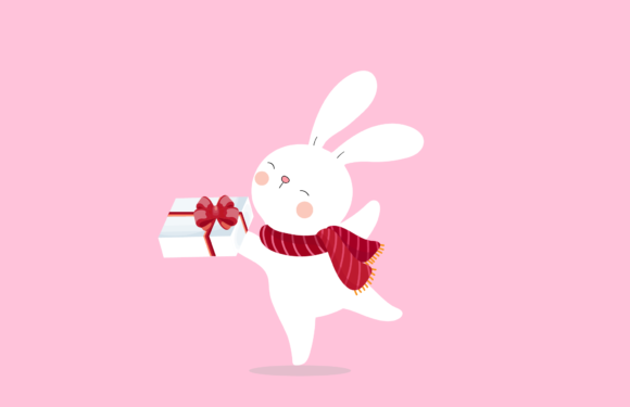 Christmas Rabbit Xmas Illustration for Festive Branding