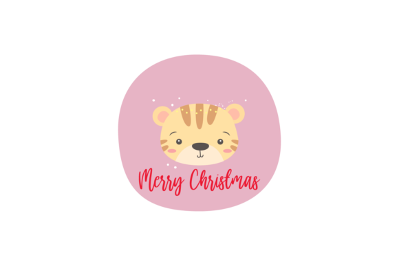Christmas Stickers Lion Animal: A Festive Graphic for Handmade Creations