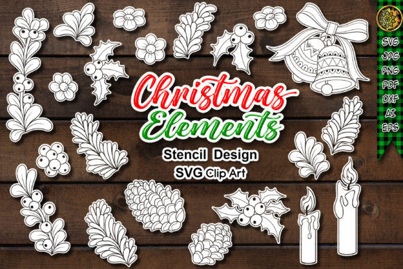 Christmas SVG Silhouette Design Clipart for Graphics and Illustrations