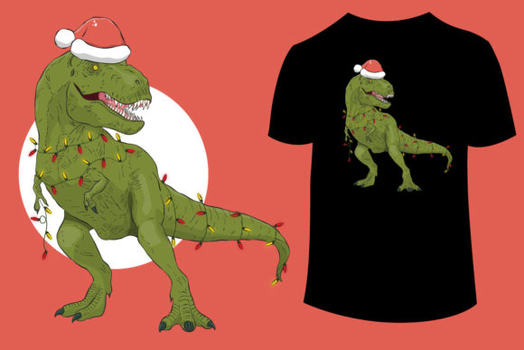 Christmas T-rex: A Versatile Graphic for Creative Projects