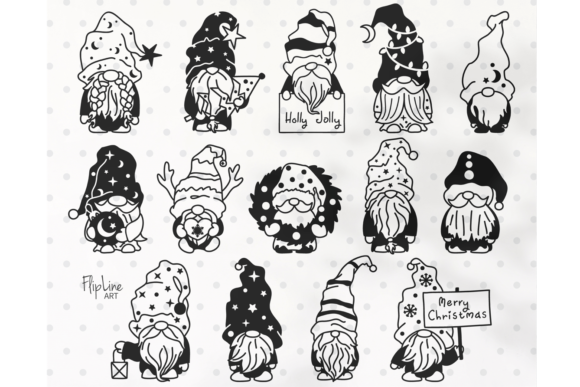 Cute Christmas Bundle of Gnomes: Perfect for Festive Graphics