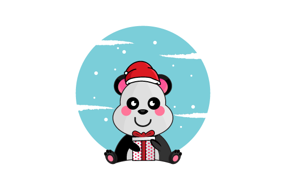 Illustration Panda Wearing Christmas Hat: A Festive Graphics Gem