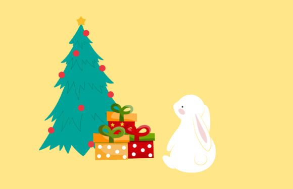 Rabbit Christmas Decoration: A Festive Graphics Asset