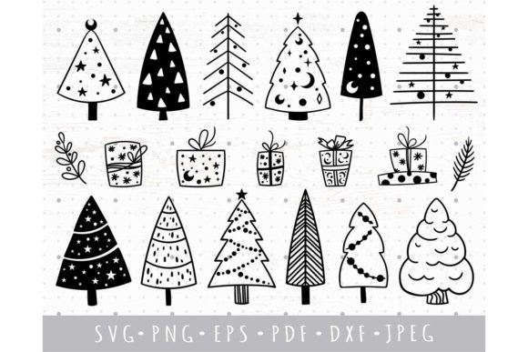 Scandi Modern Christmas Tree SVG PNG Set
