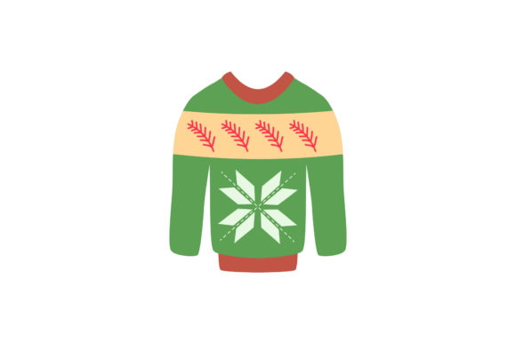 Warm Snow Green Dress: A Charming Christmas Illustration